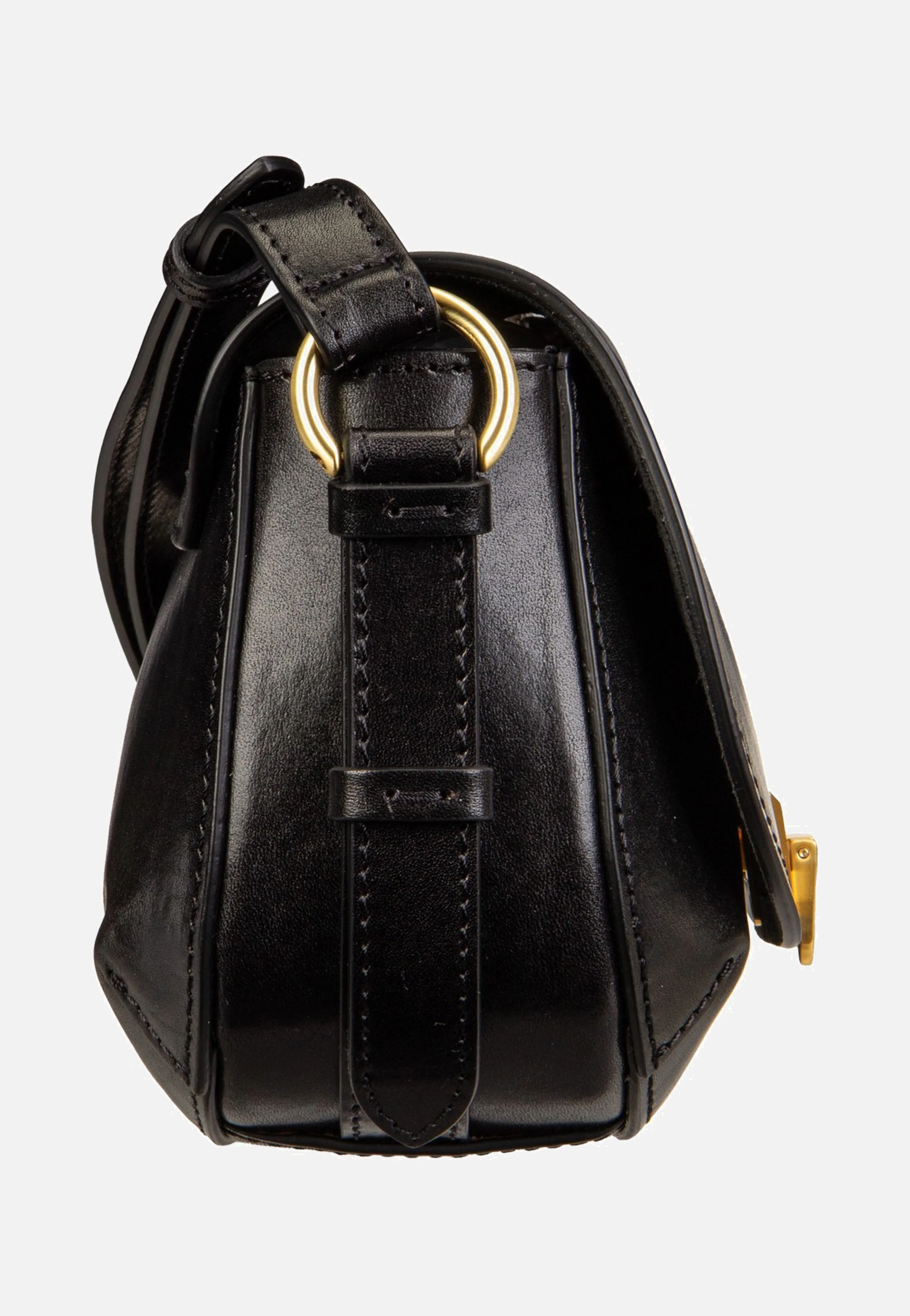 Federica Crossbody Nero/Oro - Saddle Bag - Image 4