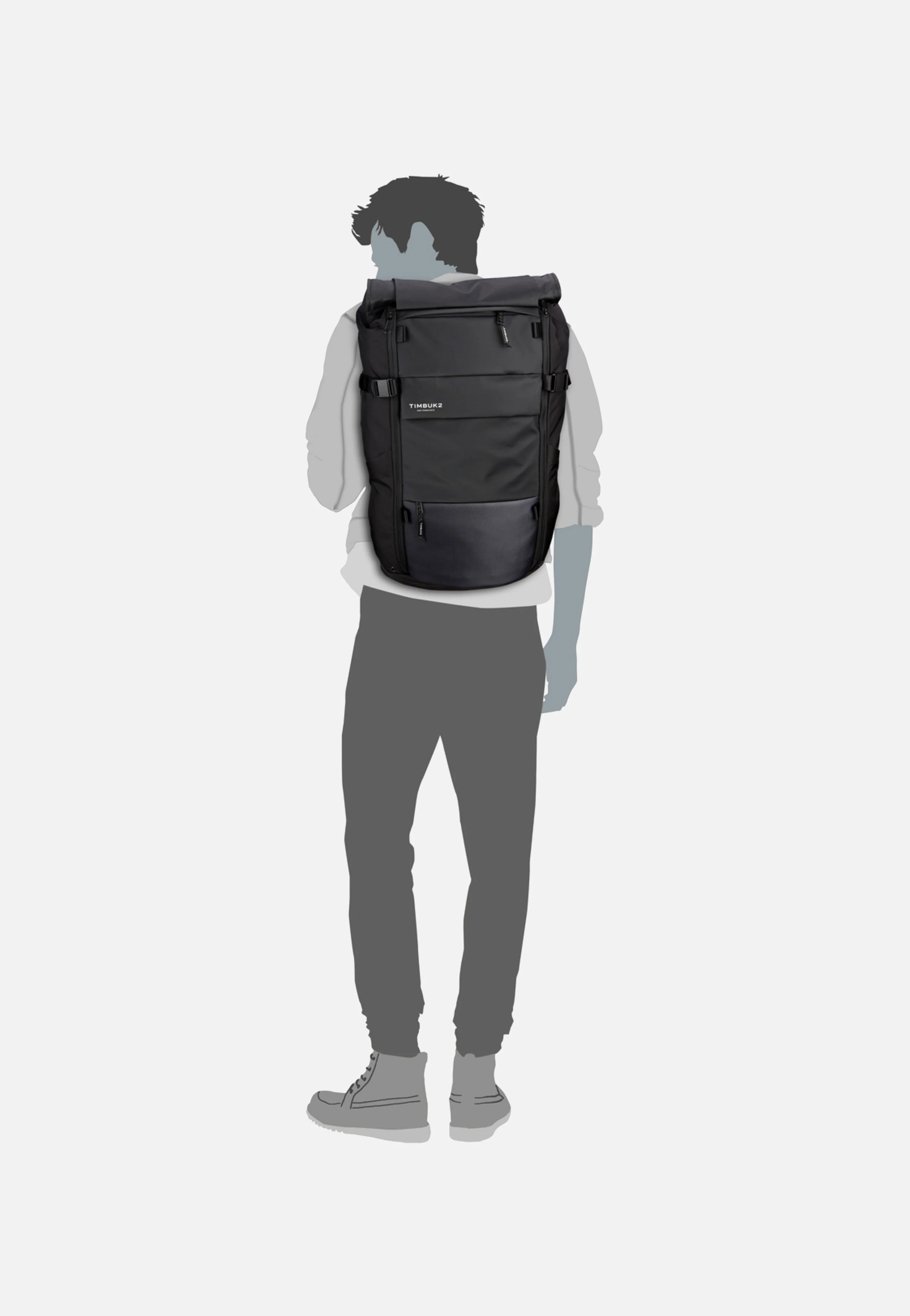 Clark Pack Jet Black - Rolltop Rucksack - Image 10