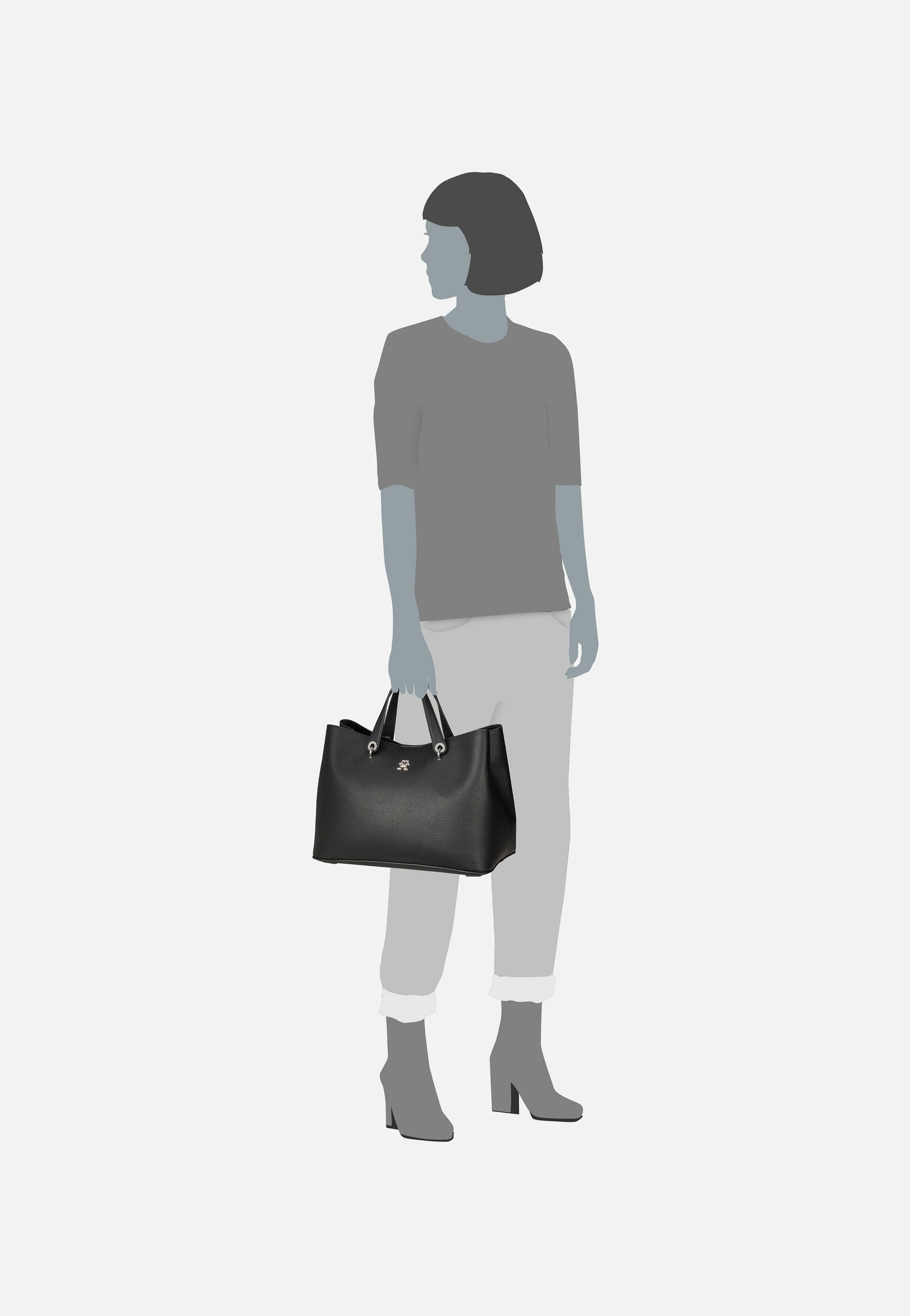 TH Emblem Satchel Black - Tote Bag - Image 7