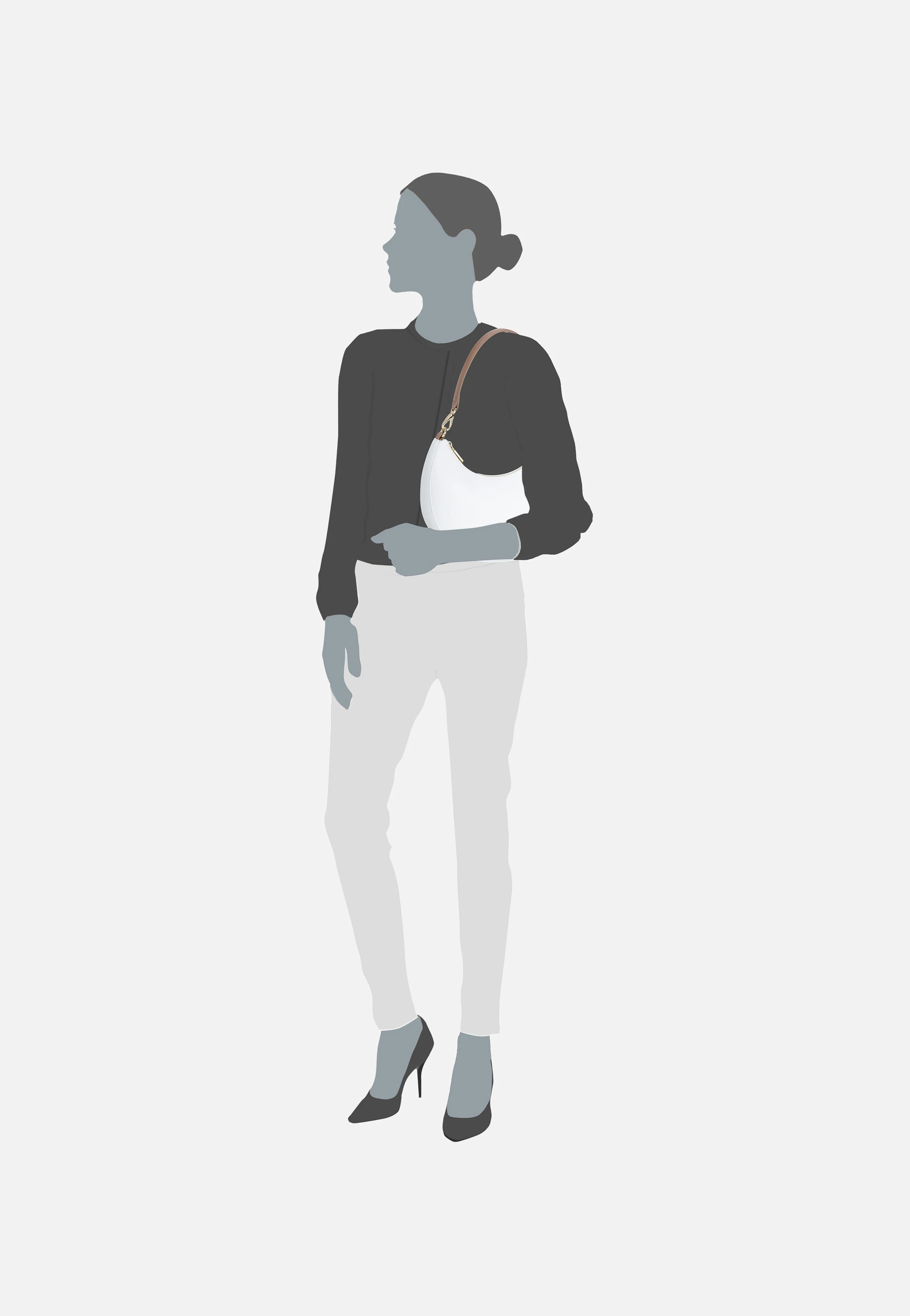 Alexia 808 Bianco/Cuoio - Hobo Bag - Image 5